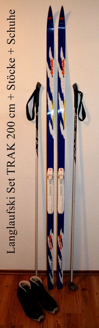 Langlaufski Set TRAK "Lahti" 200 cm Carbon SNS Schuppen + Stöcke + Schuhe