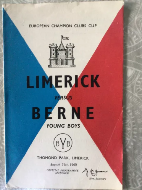 Limerick V Berne European Cup 1960/61