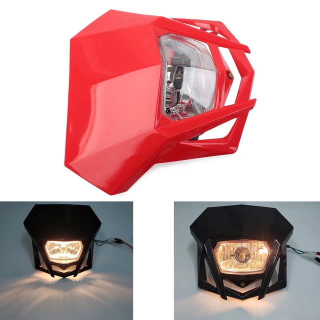 Dirt Bikes 12V H4 Headlight Fairing For Kawasaki KLX XR CRF DRZ RMZ Red