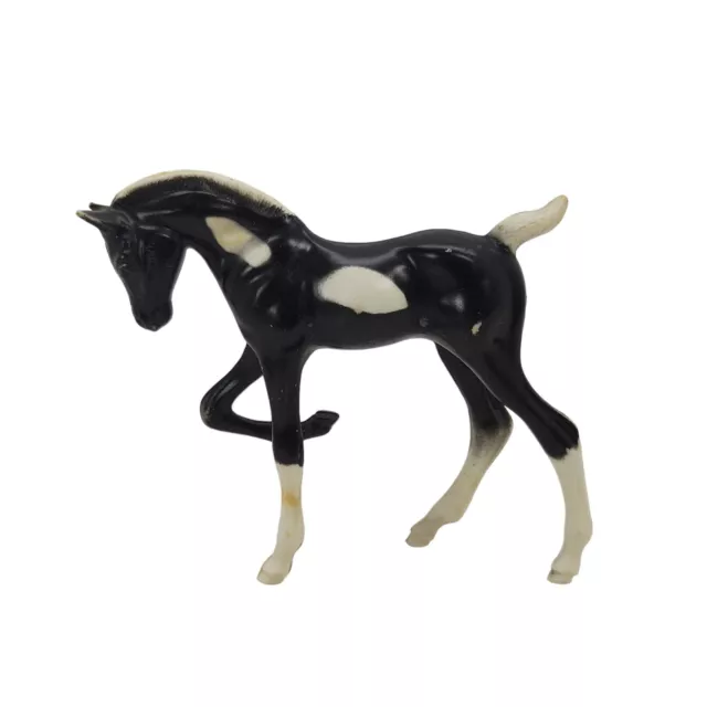 Vintage Hartland Plastics Black & White 3.75" Foal Colt Horse