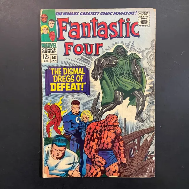 Fantastic Four 58 KEY Jack Kirby Doctor Doom cover Silver Age Marvel 1967 Stan L