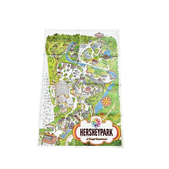 VINTAGE 1976 HERSHEY Park Map Colorful - Vintage 1976 Hershey Park Map Colorful Poster Pennsylvania.webp