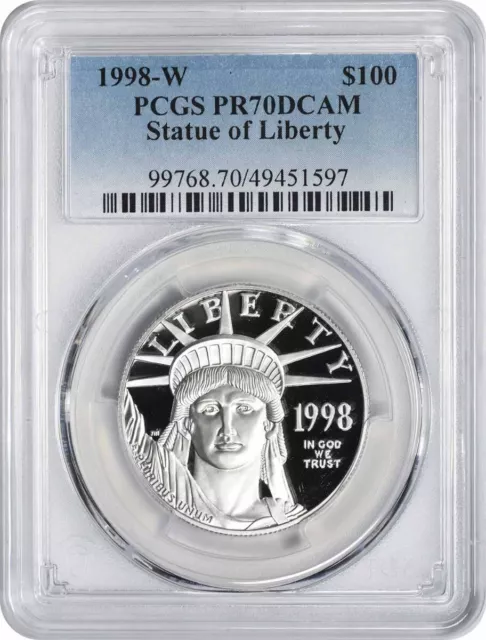 1998-W $100 American Platinum Eagle PR70DCAM PCGS