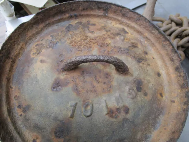 Antique 3 Legged Cast Iron 10 IN SPIDER SKILLET w/ Lid marked 10 INS. & BALTO 2