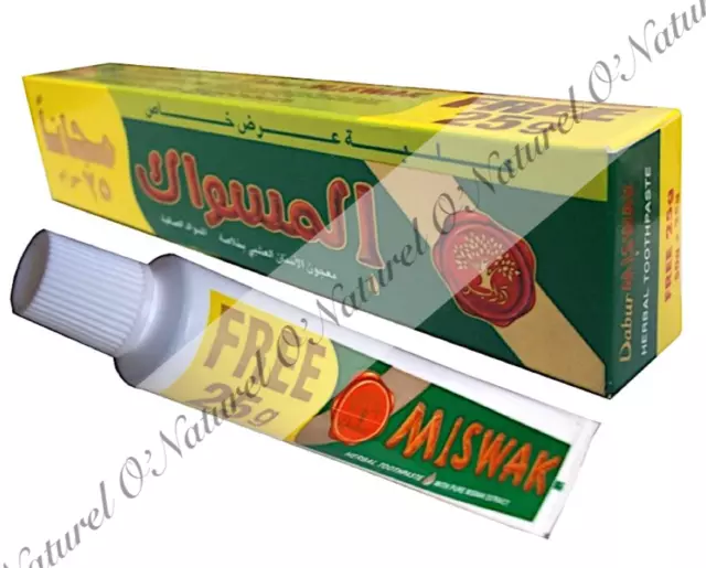 Dentifrice Siwak aux Herbes DABUR Halal Sans Fluor 75g Miswak Herbal Toothpaste