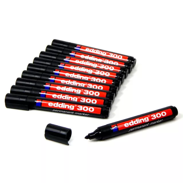 10 x edding schwarz Permanent-Marker 300 10er-Pack eding Stift Büro Haushalt