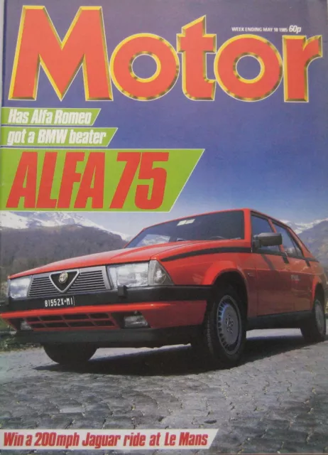 Motor magazine 18/5/1985 featuring Alfa Romeo road test, Peugeot 205 GTi