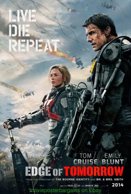 EDGE OF TOMORROW MOVIE POSTER Mint DS 27x40 ADVANCE TOM CRUISE EMILY BLUNT 2014