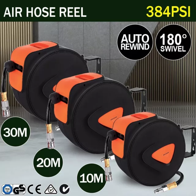 30m/20m/10m Retractable Air Hose Reel Compressor Auto Rewind Wall Mounted