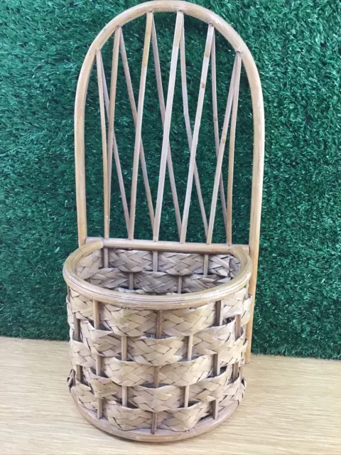 Bamboo Woven Wall Hanging Basket Vintage Home Storage Solutions