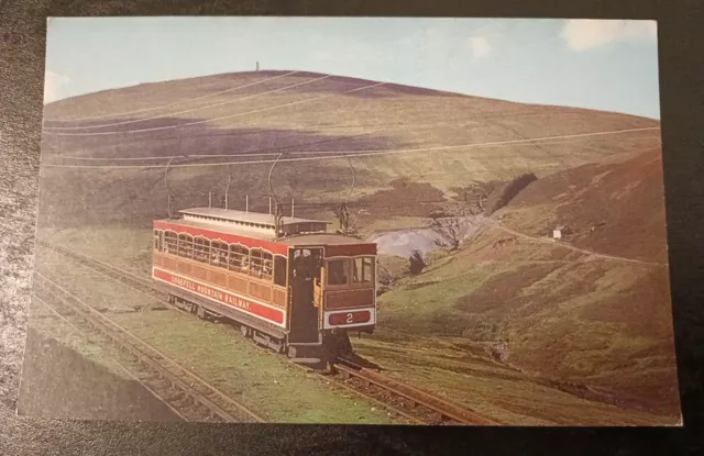 Vintage Manx Electric Railway Isle Of Man Snaefell Mountain Postcard