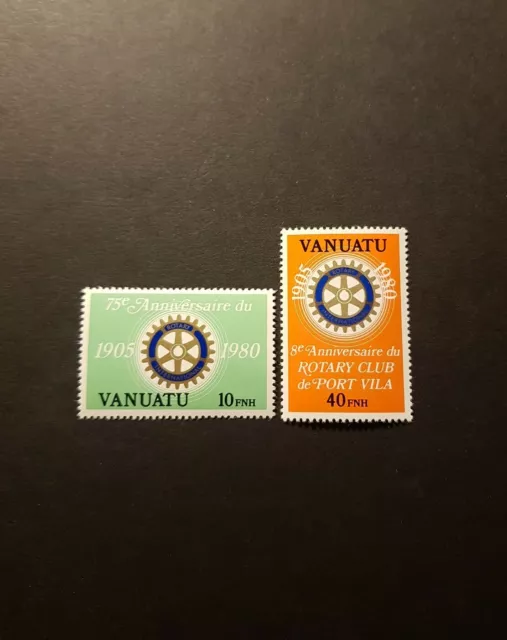 Stamp Vanuatu 75eme Anniversary Of Rotary N°609/610 New Luxury Airmail 1980