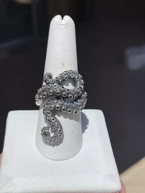 LG Heavy Octopus Tentacle Wrap Ring~ Superb Sterling by Som's, Adjustable Size