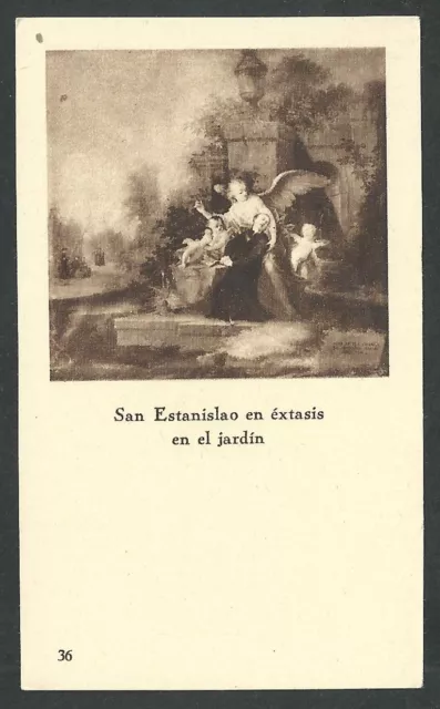 Estampa antigua de San Estanislao andachtsbild santino holy card santini