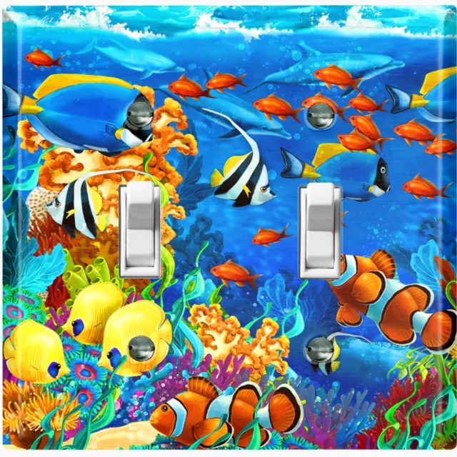 Metal Light Switch Cover Wall Plate Ocean Reef Clown Fish