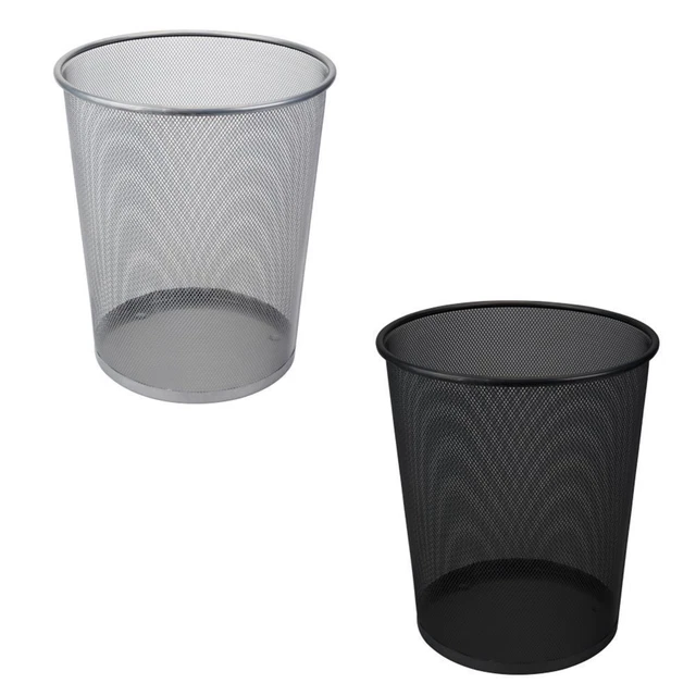 Cestino Per Carta 19 Litri In Filo Metallico Nero - Design Essenziale E Funzionale Per Ufficio O Casa - Foto 5