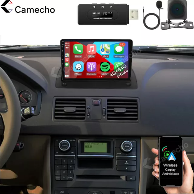 DAB+ 64G Android 13 Carplay For Volvo XC90 2004-2013 Sat Nav Car Stereo + Camera