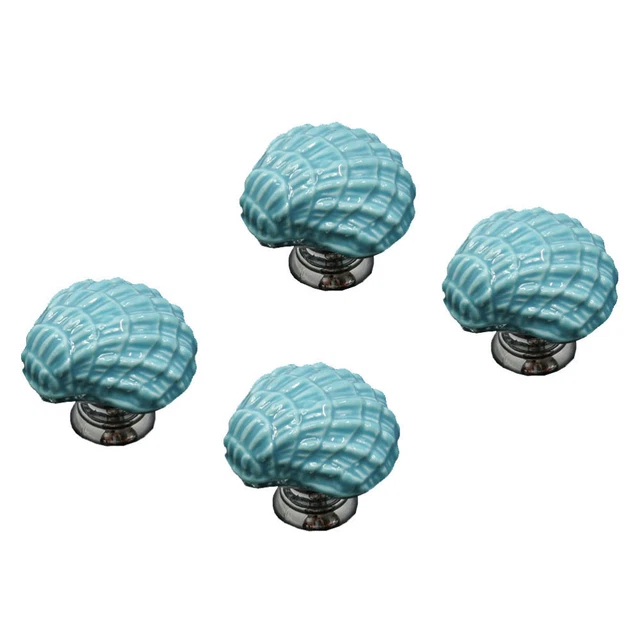 4 Pcs Shell Drawer Handles Dresser Drawer Pulls Vintage Home Decor Alloy 12