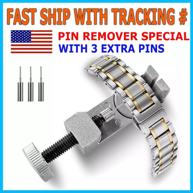 Metal Adjustable Watch Band Strap Bracelet Link Pin Remover Repair Tool Kit US