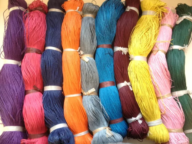 10m - 30m Bundle of 1mm & 2mm Wax Cotton Cord - Shamballa, Braiding, Jewellery 2