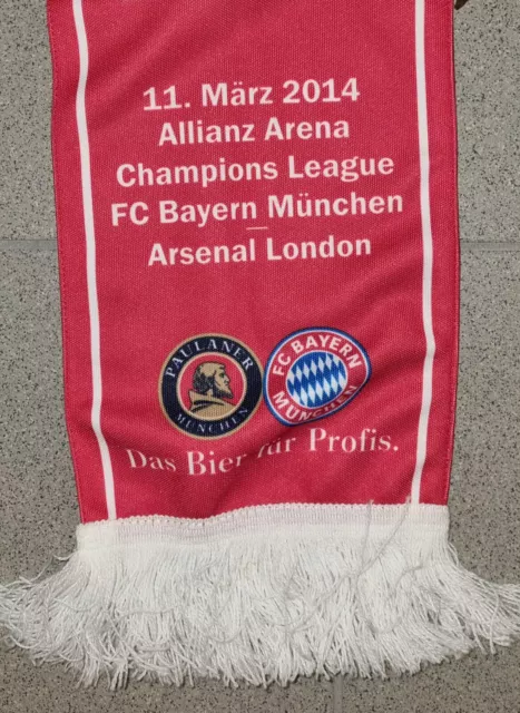 FC Bayern München - Arsenal London Schal / CL 2014 / Sponsor Paulaner /