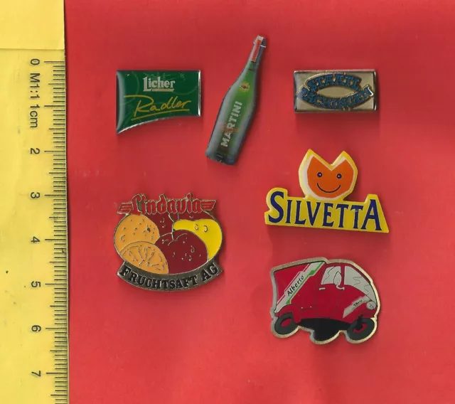 6 x Bier Sekt Wein Getränke Lebensmittel Pins aus meiner Sammlung Lagerf.Nr. 120