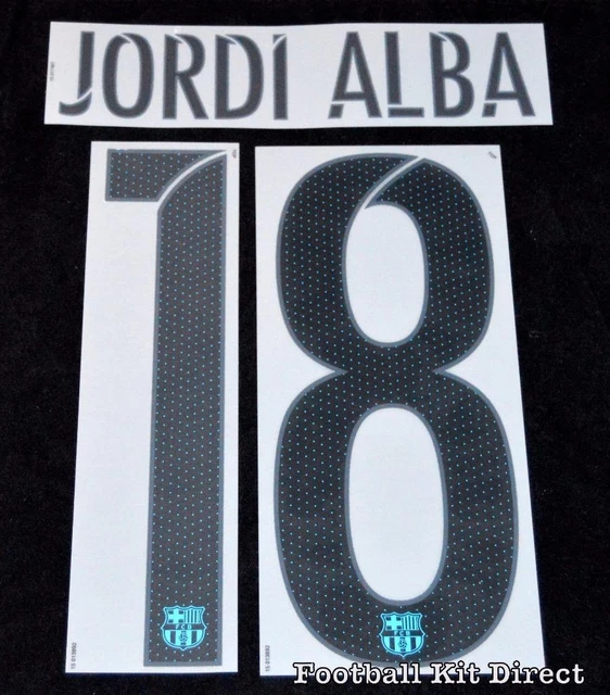 BARCELONA JORDI ALBA 18 2015/16 Football Badge Name/Number Set