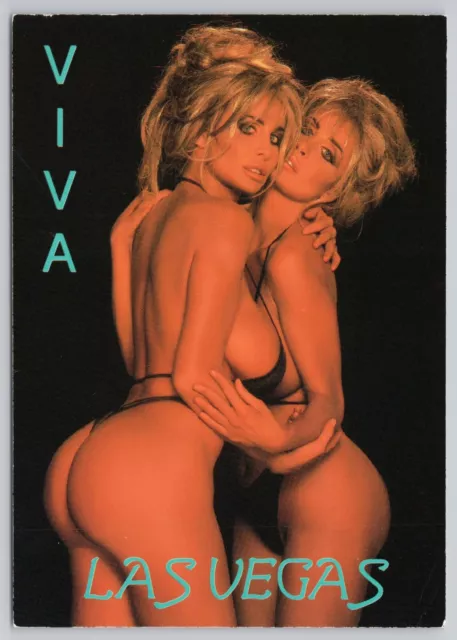 Las Vegas Nevada, Shane & Sia Barbi Twins, Bikini Pin Up Girls, Vintage Postcard