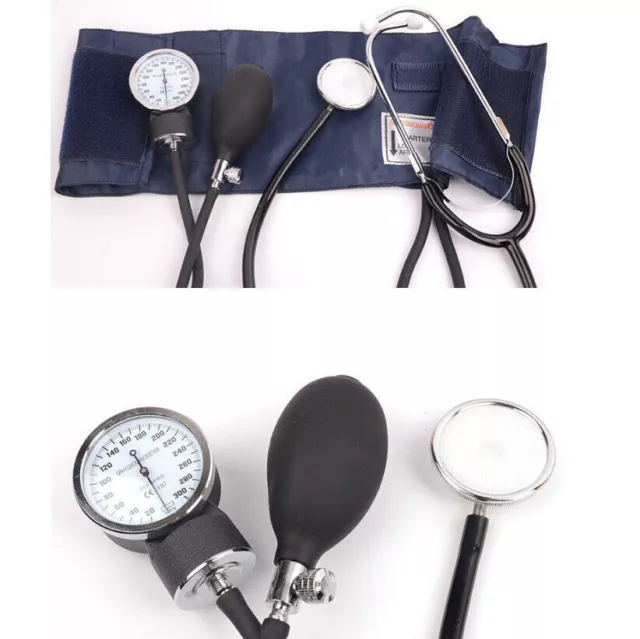 Aneroid Analoge Manual Blutdruckmessgerät Oberarm mit Manschette Stetoskop DE