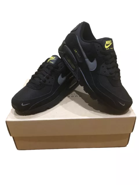 NUOVE SCARPE DA ginnastica da uomo Nike Air Max 90 nere giallo a
