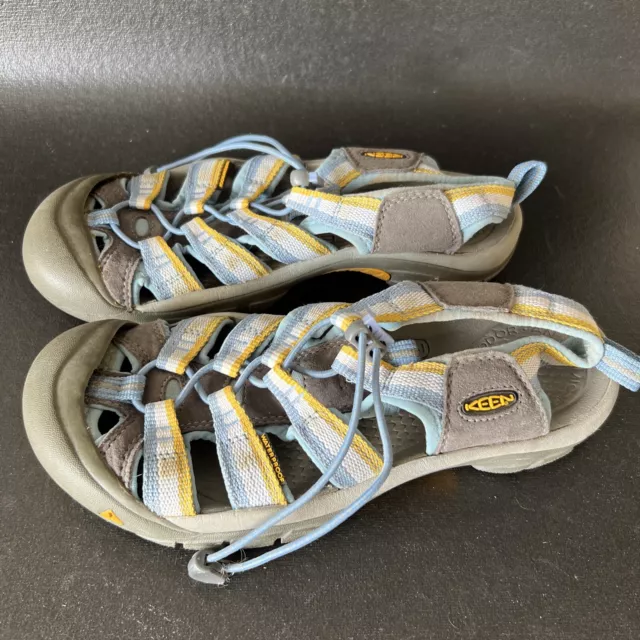 Keen Newport Sport Sandals womens LW 1111 Gray,Blue, Yellow US Size 8 EU SZ 38.5