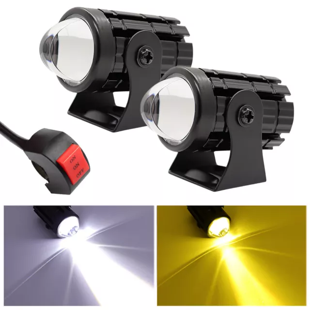 2X LED MOTORRAD Scheinwerfer Fahrlampe Spot Licht Nebelscheinwerfer weiß &  gelb EUR 19,99 - PicClick DE