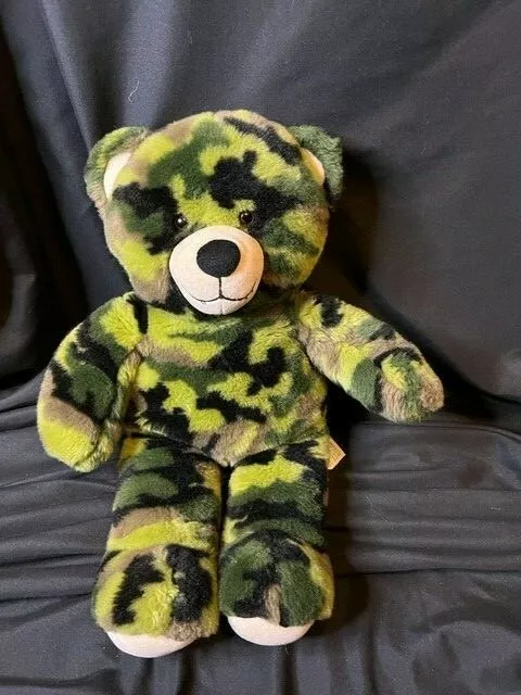 Build A Bear Plush Camo Teddy Stuffed Green Camouflage 16 Inch BAB Hunting