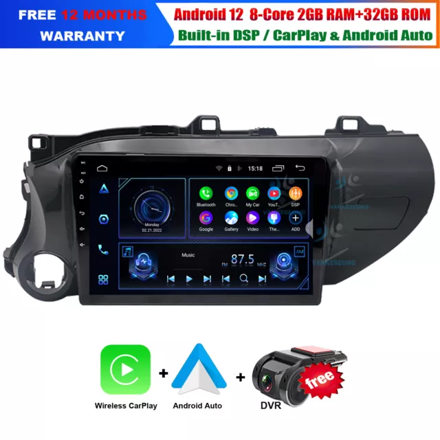 Touchscreen Autoradio GPS DAB Sat Nav CarPlay für Toyota Hilux Pick Up 2015-2020