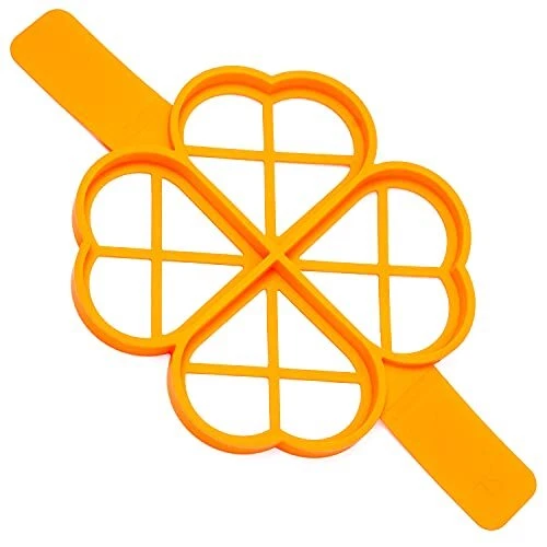 Aleta de molde para panqueques de silicona - Juego de 4 anillos de huevo en forma de corazón - ideal para cocinar...
