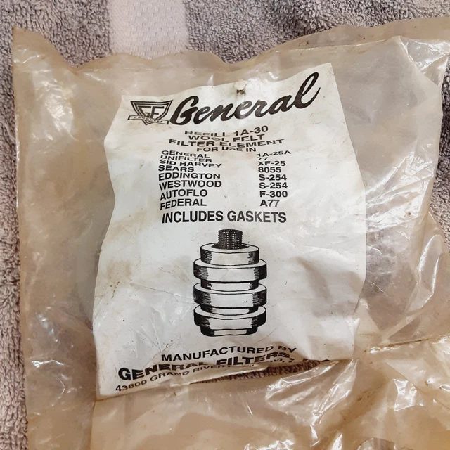 General 1A-30 Wool Felt Oil Filter Element Cartridge For 1A2