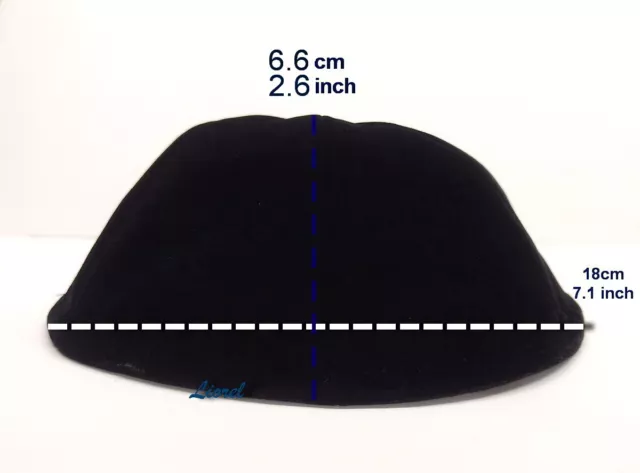 XL Large Black Velvet Jewish Kippah Orthodox Yarmulka/Kippa/Yamaka Skull Cap/Hat
