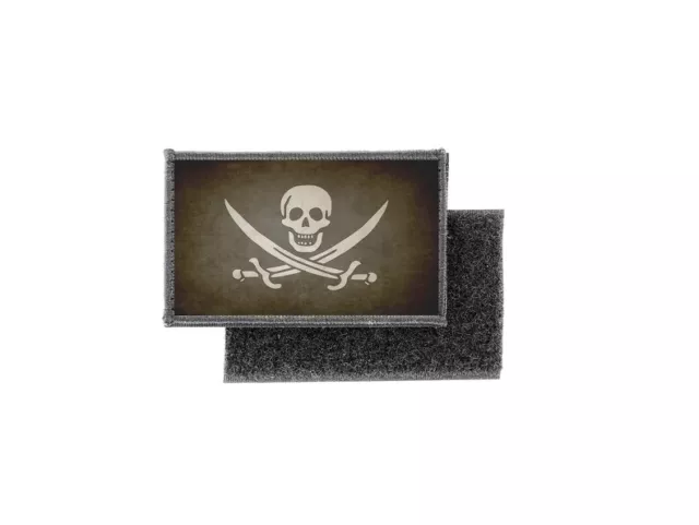 Patch ecusson imprime badge vintage drapeau pirate jack rackham