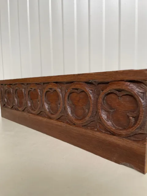 A Beautiful French Architectural Gothic Revival Carving/pediment in oak (2) 2