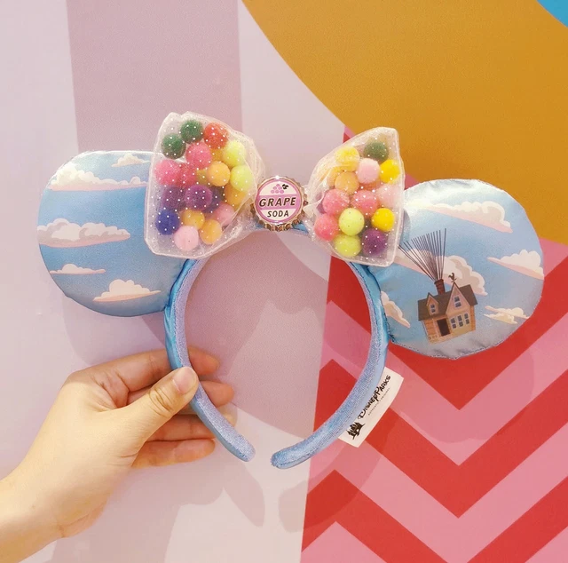 Rare Disney Parks UP Grape Soda Cap Balloons Mickey Mouse Minnie Ears Headband