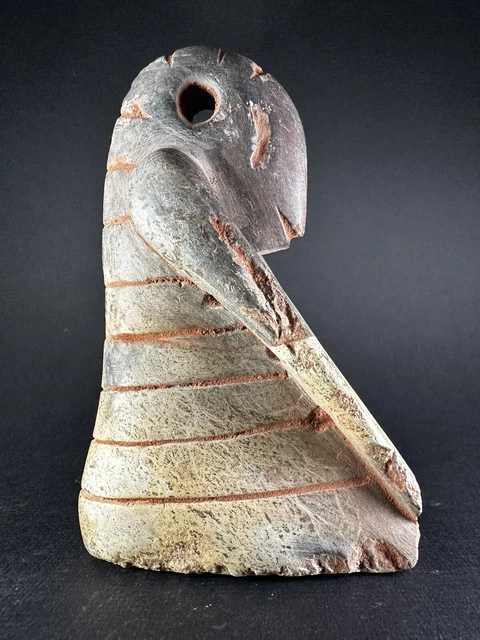 VERY RARE LARGE Ancient Pre Columbian Maya Mayan Solid Stone Alien ...
