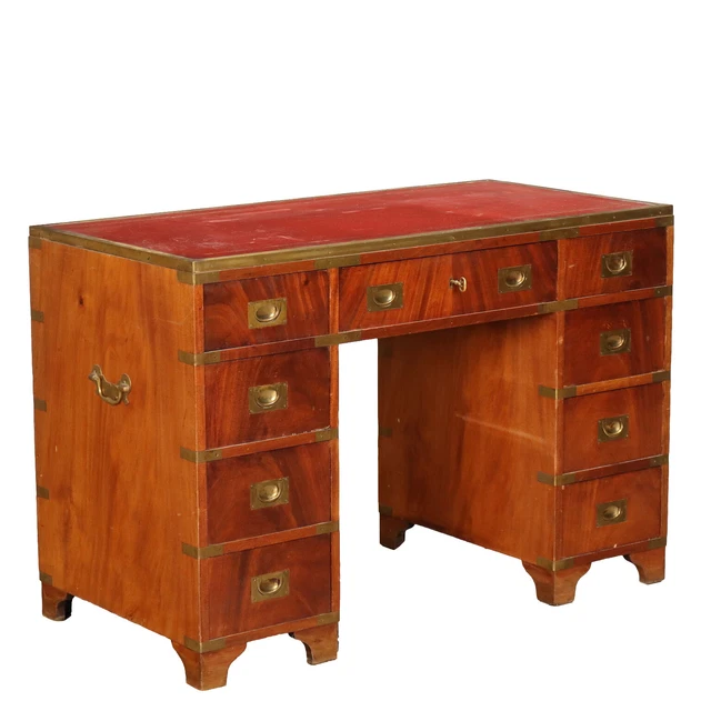 Scrittoio Stile Marina Antico a Giorno Inghilterra '900 Struttura Legno Ottone