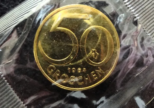 Austria 1964  50 Groschen Proof Coin 3