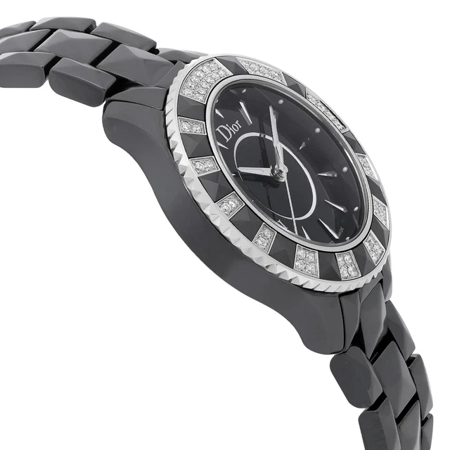 Christian Dior VIII 33mm Ceramic Diamond Black Dial Ladies Watch CD1231E1C001 4