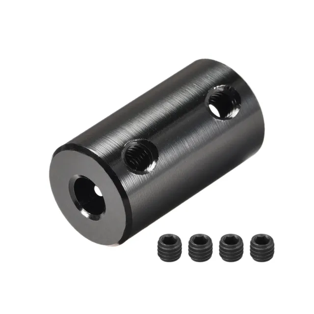 5mm to 5mm Bore Rigid Coupling 25mm Length 14mm Diameter Shaft Coupler Black