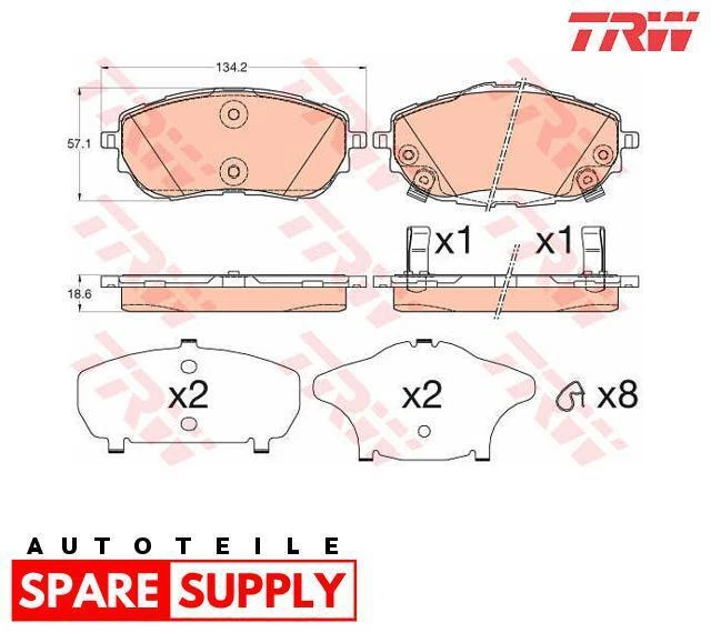 Bremsbelagsatz, Scheibenbremse Für Toyota Trw Gdb3598