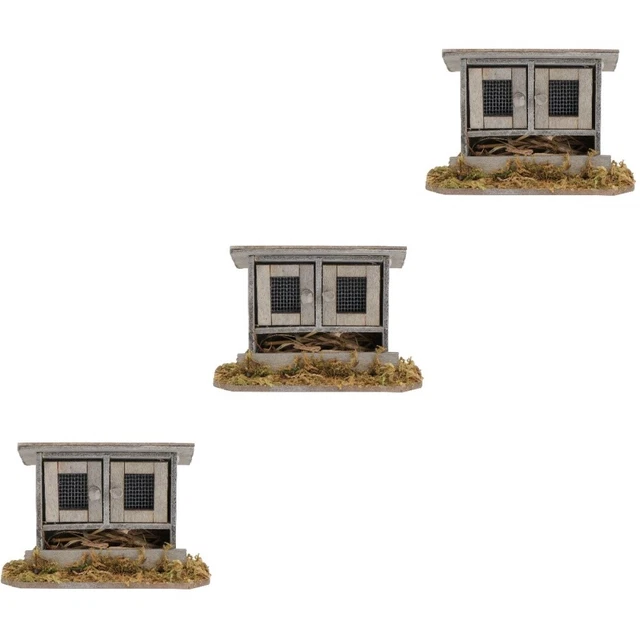 Poulailler Miniature Avec Poules, Poussins Et Œufs - Accessoire Déco Crèche, Jardin Féérique, Maison Poupée
