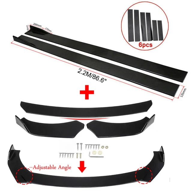 Spoiler Labbro Paraurti Universale All-Fit - Protezione Da Urti E Graffi - Sporgenza 8,9 Cm - Per Auto, Camion E SUV - 3