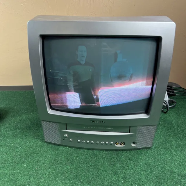 Toshiba TV  VCR VHS Player 13" Retro Gaming Combo MV13P3 Tested No Remote