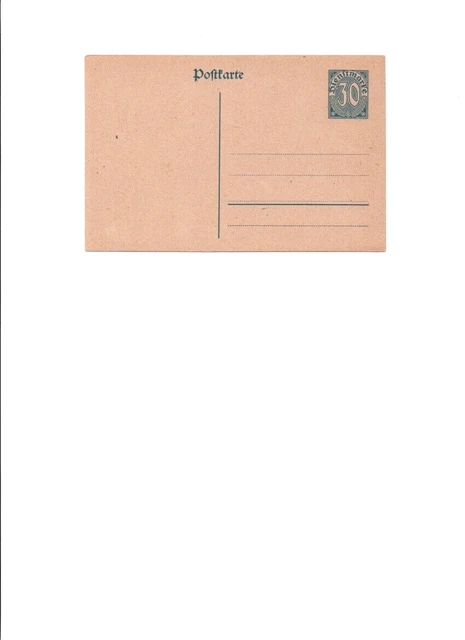 Postkarte Deutsches Reich 1920?: eingedruckt Porto "Dienstmarke- 30" - unbenutzt